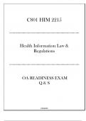 (C801) HIM 2215 Health Information Law & Regulations - OA Readiness Exam Q & S 2024