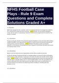 NFHS Football Case Plays - Rule 9 Exam Questions and Complete Solutions Graded A+