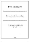 (D399) HLTH 2500 Introduction to Gerontology - FA Readiness Exam Q & S 2024.