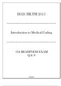 (D521) HLTH 2115 Introduction to Medical Coding - OA Readiness Exam Q & S 2024