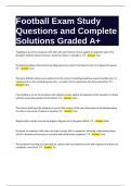 Football Exam Study Questions and Complete Solutions Graded A+