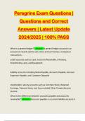 Peregrine Exam Questions | Questions and Correct Answers | Latest Update 2024/2025 | 100% PASS