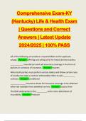 Comprehensive Exam-KY (Kentucky) Life & Health Exam | Questions and Correct Answers | Latest Update 2024/2025 | 100% PASS