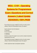 WGU - C191 - Operating Systems for Programmers Exam | Questions and Correct Answers | Latest Update 2024/2025 | 100% PASS