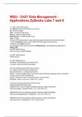 WGU - D427 Data Management - Applications ZyBooks Labs 7 and 8