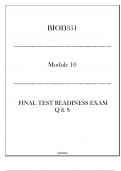 (Portage) BIOD351 Module 10 - Final Test Readiness Exam Q & S 2024.