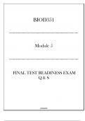 (Portage) BIOD351 Module 5 - Final Test Readiness Exam Q & S 2024