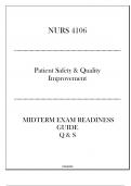 (WU) NURS 4106 Patient Safety & Quality Improvement - Midterm Exam Readiness Guide