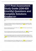 C777 Post Assessment Study Guide (1D0-620 Ucertify) Questions and Complete Solutions Graded A+