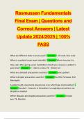 Rasmussen Fundamentals Final Exam | Questions and Correct Answers | Latest Update 2024/2025 | 100% PASS