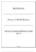 (WU) HLTH 2500 Theories of Health Behavior - Final Exam Readiness Guide 2024.