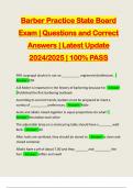 Barber Practice State Board Exam | Questions and Correct Answers | Latest Update 2024/2025 | 100% PASS