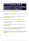 C777 Practice Test B Questions and Complete Solutions Graded A+