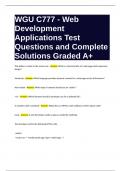 WGU C777 - Web Development Applications Test Questions and Complete Solutions Graded A+