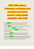 WGU C388- Science, Technology, and Society Exam | Questions and Correct Answers | Latest Update 2024/2025 | 100% PASS