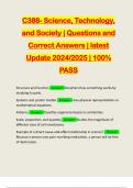 C388- Science, Technology, and Society | Questions and Correct Answers | latest Update 2024/2025 | 100% PASS