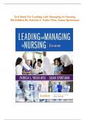 Test Bank For Leading and Managing in Nursing,{8th Edition 2024} by Patricia S. Yoder-Wise, Susan Sportsman | All Chapters Included | Answers With Rationales| Latest Edition