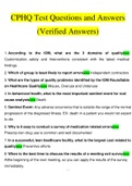 CPHQ test.docx  questions with correct answers 100% verified