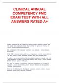 CLINICAL ANNUAL COMPETENCY FMC EXAM TEST WITH ALL ANSWERS RATED 