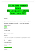 NRNP 6665 PMHNP Across the Lifespan Midterm Exam Latest 2021 Already Graded A+