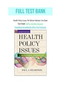 Health Policy Issues 7th Edition Feldstein Test Bank