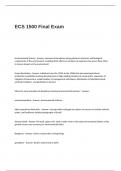 ECS 1500 Final Exam Questions and Answers