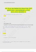 ATI TEAS MATHEMATICS HIGH YIELD  A+  QUESTIONS WITH 100% CORRECT ANSWERS AND CLEAR WAY OF WORKING OUT