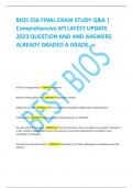 BIOS 256 FINAL EXAM STUDY Q&A | Comprehensive ATI LATEST UPDATE 2023 QUESTION AND AND ANSWERS ALREADY GRADED A GRADE.