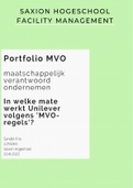 Voorbeeld portfolio MVO Saxion - Maatschappelijk verantwoord ondernemen - geslaagd 2022