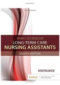 Mosby’s Textbook for Long-Term Care Nursing Assistants 8th Edition Kostelnick Test Bank