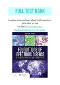 Foundations of Infectious Disease A Public Health Perspective 1st Edition Adams Test Bank