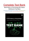 Brief History of Psychology 6th Edition Wertheimer Test Bank