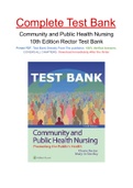 Community and Public Health Nursing 10th Edition Rector Test Bank