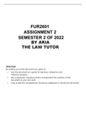 FUR2601 ASSIGNMENT 2 SEMESTER 2 2022 (ALL ANSWERS/ SOLUTIONS)