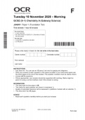 GCSE(9-1) CHEMISTRY A ( GATEWAY  SCIENCE) J248/01 PAPER1 (FOUNDATIONTIER) FOR 2022