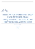 HESI LPN FUNDAMENTALS EXAM  PACK-MEREGED FROM  2019/2020/2021 ACTUAL EXAMBEST FOR 2022 ACT