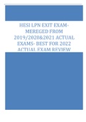 HESI LPN EXIT EXAMMEREGED FROM  2019/2020&2021 ACTUAL  EXAMS- BEST FOR 2022  ACTUAL EXAM REVIEW