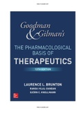 Goodman and Gilman’s The Pharmacological Basis of Therapeutics 13th Edition Brunton Test Bank |Complete Guide A+|Instant download.