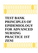 TEST BANK PRINCIPLES OF EPIDEMIOLOGY FOR ADVANCED NURSING PRACTICE 1ST ZENI