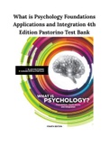 What is Psychology Foundations Applications and Integration 4th Edition Pastorino Test Bank