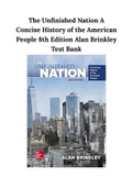 The Unfinished Nation A Concise History of the American People 8th Edition Alan Brinkley Test Bank