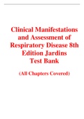 Clinical Manifestations and Assessment of Respiratory Disease 8th Edition Jardins Test Bank