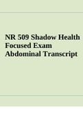 NR 509 Shadow Health Focused Exam Abdominal Transcript