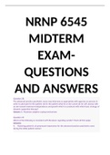 NRNP 6545 MIDTERM EXAM- QUESTIONS AND ANSWERS