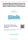 Test Bank Maternal for Newborn Nursing The CriticalComponents of Nursing Care, 3rd Edition 2024 update by RobertaDurham, Linda Chapman