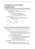 Samenvatting van alle oude en mogelijke examenvragen en uitwerking van alle oefensessies van het volledige vak metabolisme (behaald resultaat 16/20): Dit bevat een uitgebreide samenvatting van metabolisme gegeven door professor Wullaert. De samenvatting b