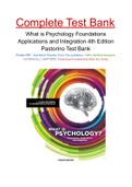 What is Psychology Foundations Applications and Integration 4th Edition Pastorino Test Bank