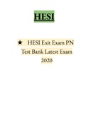 HESI Exit Exam PN Test Bank Latest Exam 2020