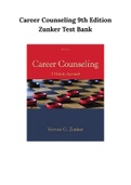 Career Counseling 9th Edition Zunker Test Bank