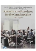 Administrative Procedures for the Canadian Office 10th Edition Kilgour Solutions Manual